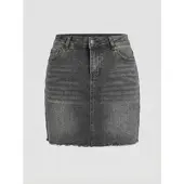 KOROSHI Kjol svart denim