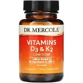 Dr. Mercola , Vitaminer D3 & K2 Low Dose, 30 Kapslar
