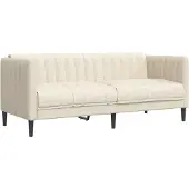 vidaXL Chesterfieldsoffa 2-sits linne