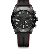 Victorinox SWISS ARMY Kronograf Analog Kvarts Svart Röd Gummi Rostfritt Stålboett Utbytbar Märke Gåva Vattentålig Herrklocka, Urtavla,