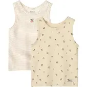 Liewood Linnen - 2-pack - Faris - Mini Peach Sea Shell/Stripe - - 86/92 - Linne