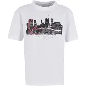Karl kani T-shirt 'Skyline' karminröd / svart / vit