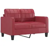 vidaXL 2-sitssoffa vinröd 120 cm fuskläder