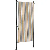 vidaXL Rullgardin utomhus gul och vit 120x270 cm tyg&stål