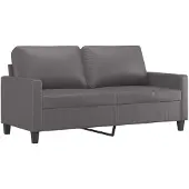 vidaXL 2-sitssoffa grå 140 cm konstläder