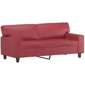 vidaXL 2-sitssoffa vinröd 140 cm fuskläder