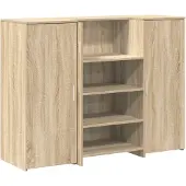 vidaXL Receptionsdisk sonoma-ek 135x50x103,5 cm konstruerat trä