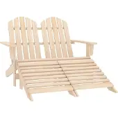 vidaXL Adirondackstol med fotpall 2-sits granträ