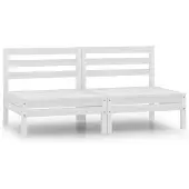 vidaXL Mittensektion till pallsoffa 2 st vit massiv furu