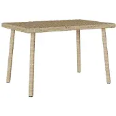 vidaXL Soffbord för trädgården rektangulärt beige 60x40x37 cm