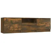vidaXL Tv-bänk rökfärgad ek 140x35x40 cm konstruerat trä