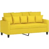 vidaXL 2-sitssoffa ljusggul 140 cm tyg