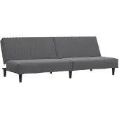 vidaXL Bäddsoffa 2-sits mörkgrå sammet