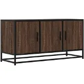 vidaXL Tv-bänk brun ek 100x35x50 cm konstruerat trä och metall