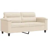 vidaXL 2-sitssoffa Beige 140 cm mikrofibertyg
