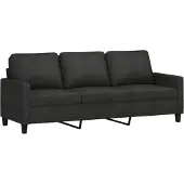 vidaXL 3-sitssoffa svart 180 cm tyg