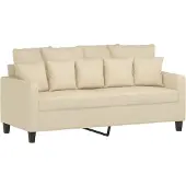 vidaXL 2-sitssoffa gräddvit 140 cm tyg