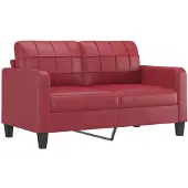 vidaXL 2-sitssoffa vinröd 140 cm fuskläder