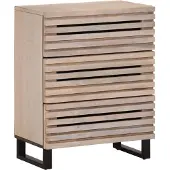 vidaXL Skänk vit 60x34x75 cm massiv mangoträ