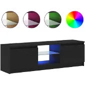 vidaXL TV-bänk med LED-lampor svart ek 120x30x36 cm konstruerat trä
