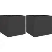 vidaXL Odlingslådor 2 st svart 42x40x39 cm stål