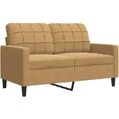 vidaXL 2-sitssoffa brun 120 cm sammet