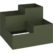 vidaXL Trädgårdsplanterare Olivgrön 80 x 80 x 60 cm Stål