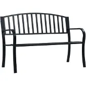 vidaXL Trädgårdsbänk svart 120 cm stål