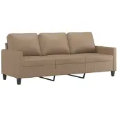 vidaXL 3-sitssoffa cappuccino 180 cm konstläder