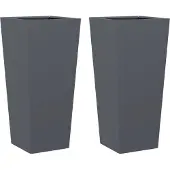 vidaXL Trädgårdskrukor 2 st antracit 35x35x75 cm stål