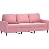 vidaXL 3-sitssoffa rosa 180 cm sammet