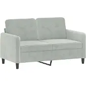 vidaXL 2-sitssoffa ljusgrå 120 cm sammet
