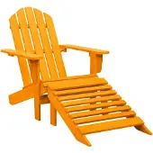 vidaXL Adirondackstol med fotpall massivt granträ orange