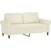 vidaXL Soffa 2-sits gräddvit 140 cm sammet