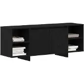 vidaXL TV-bänk Svart ek Konstruerat trä 135x35x56 cm TV-bänk