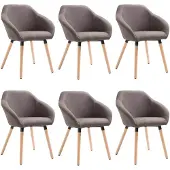 vidaXL Matstolar 6 st taupe tyg