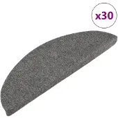 vidaXL Trappmattor självhäftande 30 st grå 56x17x3 cm