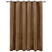 vidaXL Mörkläggningsgardin med metallringar sammet beige 290x245 cm