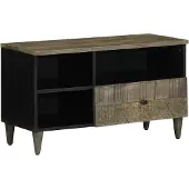 vidaXL Tv-bänk svart 80x33x46 cm massivt mangoträ