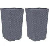 vidaXL Odlingslådor 2 st grå 32,5x32,5x57 cm PP