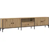 vidaXL Tv-bänk med låda artisan ek 200x25x44 cm konstruerat trä