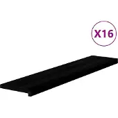 vidaXL Trappstegsmattor 16 pcs mörkbrun 120x30x2 cm massiv ek