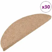 vidaXL Trappmattor självhäftande 30 st beige 56x17x3 cm
