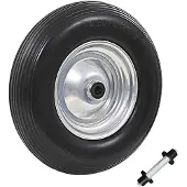 vidaXL Skottkärrehjul med axel massiv PU 4.00-8 390 mm