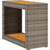 vidaXL Trädgårdsbord med träskiva grå 100x40x75 cm konstrotting