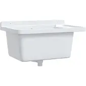vidaXL Väggmonterat tvättställ vit 60x40x28 cm harts