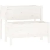 vidaXL Odlingslåda vit 84,5x84x75 cm massiv furu