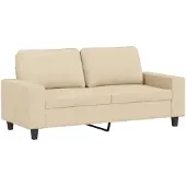 vidaXL 2-sitssoffa gräddvit 140 cm tyg