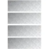 vidaXL Silver Metall 90 x 30 x 0.2 cm Halkfri Trapstegsmattor