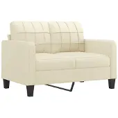 vidaXL 2-sitssoffa gräddvit 120 cm konstläder